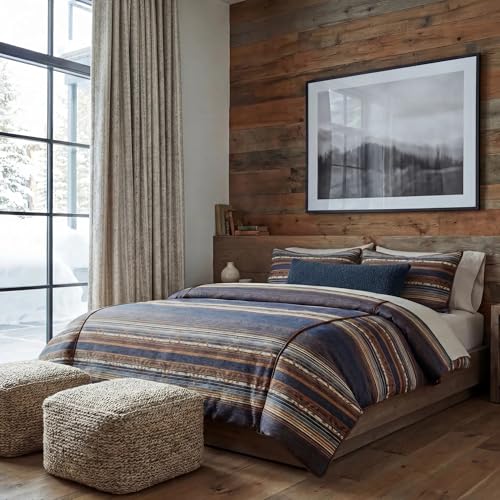 Image of Paseo Road Estes 3 Piece King Blue Striped Chenille Comforter Set