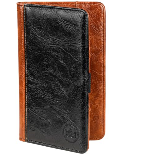 CRAFTSMAN GOLF Vintage Style Golf Scorecard Holder Yard Book Cover Black | Side-to-Side Opening, Retro Style, Pencil Included, Golf Score Card Holder