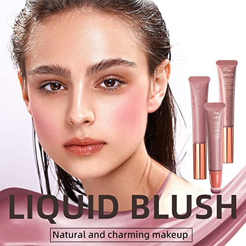 Hosaily Liquid Blush Beauty Wand With Cushion Applicator, Natural Matte Finish Liquid Cheek Blush Stick Creamy Smooth Blendable Blush Rouge Cream Blush Contouring Face Blush Makeup (3#) #TOP1