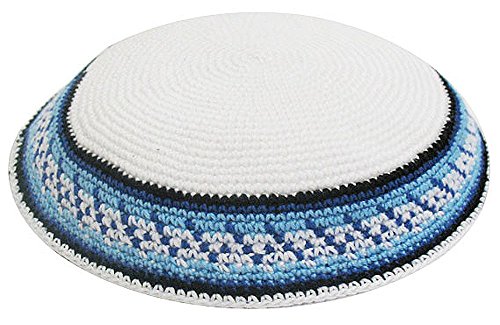 Image of Zion Judaica Quality Knit Kippahs Bulk Packs Knitted Kippot and Single Hand-Knit Kippas Kipa Clips Included