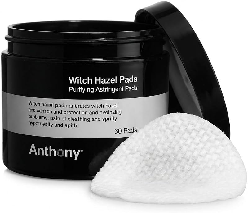 Anthony Witch Hazel Pads para Limpeza Facial, 60 unidades