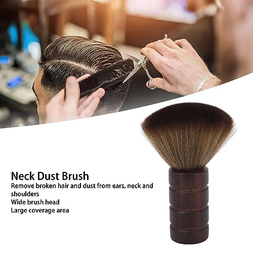 Hairdressing Neck Brush,Barber Soft Neck Duster Brush,Advanced Wooden Salon Hair Cutting Brush Neck Brush Accessory for Barber Shop or Salon,Nylon Hair Wooden Handle Face - Image 2
