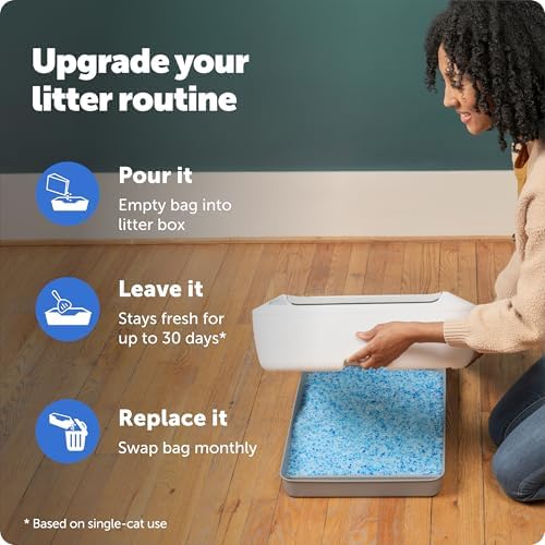 PetSafe ScoopFree 4.3 lb Bags (2 Pack) Premium Crystal Cat Litter - Outperforms Clay Litter - Refill Packs - Reusable Tray Compatible - Fresh Scent - 3