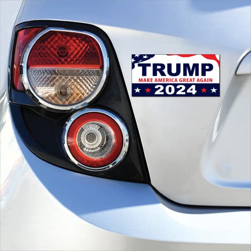 Trump 2024 Make America Great Again 3" X 6" Recangular Bumper Sticker 2 Pack #TOP2