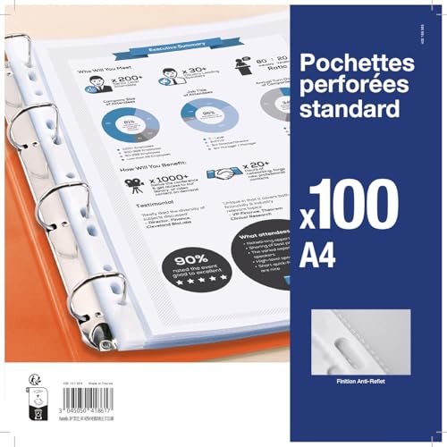 Pochettes plastiques A4 anti-reflet pour classer vos recettes et cours