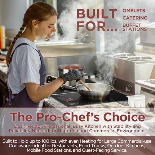 ChangBERT Built-in & Countertop Induction Cooktop, NSF-Certified Commercial Grade Single Induction Burner, Large 8” Heating Coil, Low Noise, Precise Temperature Control for Apartments RVs Food Station by CHANGBERT - Image 4