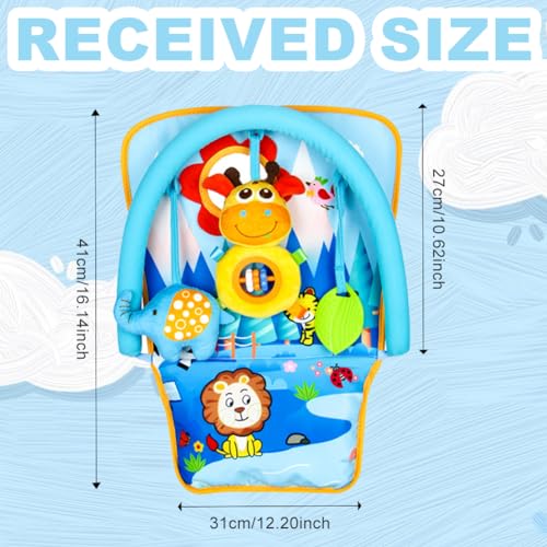 Baby-Autositz-Spielzeug, verstellbar, nach hinten gerichteter Autositz, Aktivitätsspielzeug, sensorisches Sitzspielzeug mit Spiegel, Auto-Reise-Aktivitätszentrum, Spiel- und Kick-Auto-Spielzeug für – Bild 3