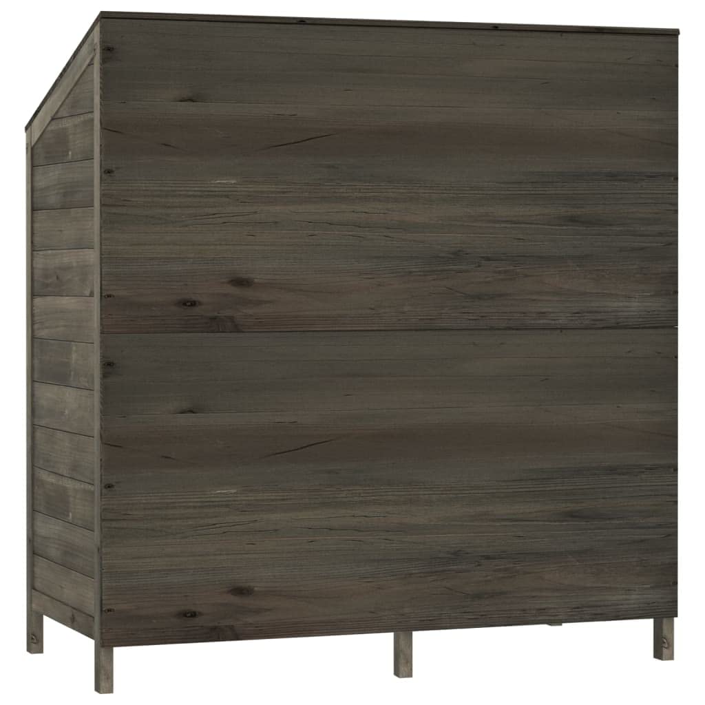 Domek na narzędzia z litego drewna w kolorze antracytowym, 102 x 52 x 112 cm, do ogrodu, na balkon i taras, magazyn odporny na warunki atmosferyczne, schowek na narzędzia, rowery, kosiarki