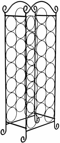 Miniatura 2 de WEHUOSIF Estante de vino para 21 botellas, estante de vino de metal, decoración de pared de vino, estante de vino vertical, estilo retro, para