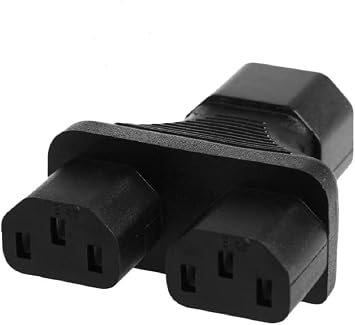 Toptekits C14 to 2 X C13 Y Splitter Power Converter Travel Adapter, IEC320 C14 Male Plug to Dual C13 Female Socket Y Split Electrical Adapter,C13 Power Strip Dual IEC Double Power Adapter