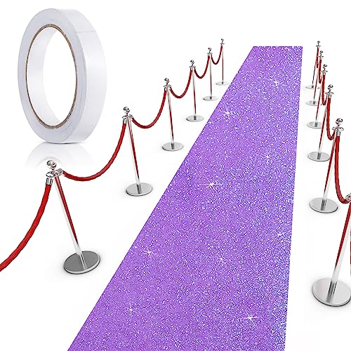 Tatuo Aisle Carpet Runner for Party, 2.46 x 30 Feet, Glitter Purple by Tatuo - Used condition - US$31.32