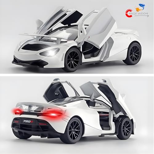 Image of Model Car 1:32 Scale for Kids | Metal Pull Back Action with Openable Doors, Lights & Sound - Alloy Sports Car for Kids for Boys & Collectors, Multicolor (Color As Per Stock)
