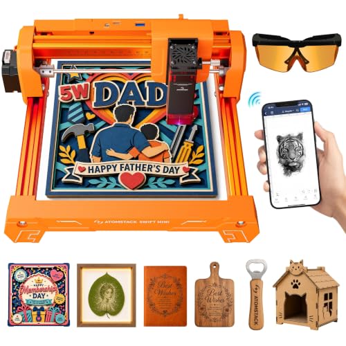Image of ATOMSTACK Swift Laser Engraver Machine, Premium, Orange, 5W Laser Cutter