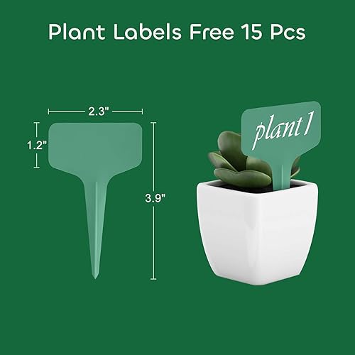 Miniatura 5 de GROWNEER 6 paquetes de bandejas de cultivo de plástico de 15 x 11 x 2.6 pulgadas con 15 etiquetas para plantas, bandeja de semillas para plantas de