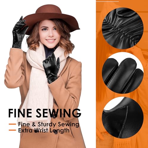 TOSWAKE Women's 2-Pack PU Gloves
