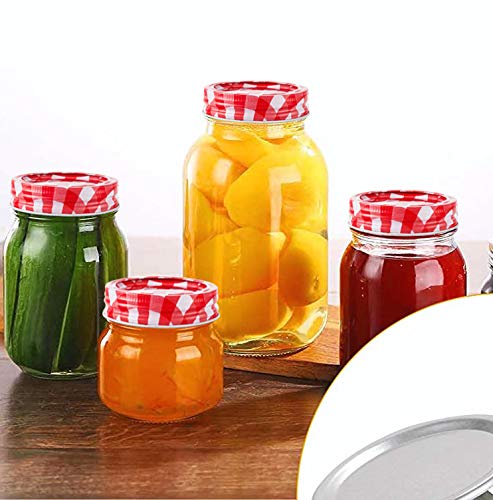 48Pcs/24Set Regular Mouth Canning Lids Bands Split-Type For Mason Jar Canning Lids (Red And White) #TOP6