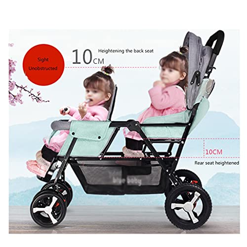 jiji Kinderwagen Twin kinderwagen, één sleutel terugtrekken, kan zitten en vouwen van de tweede kinderwagens Hoge en… - Afbeelding 4