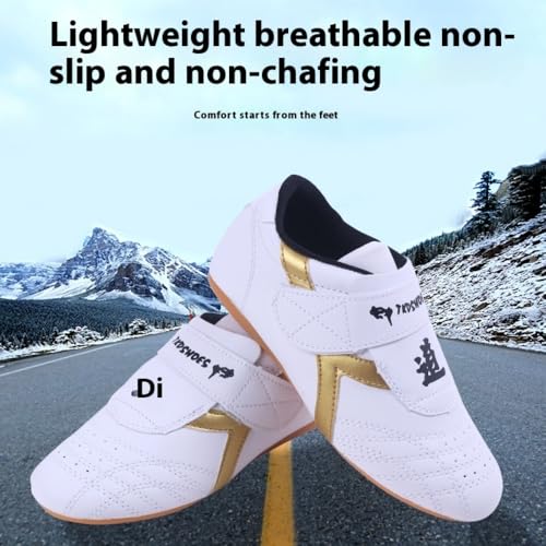Taekwondo Karate Shoes for Teens Men Martial Arts Kick Boxing Cross Training Deadlift Powerlifting Gym Tennis & Racquet Sport Shoes Hook Loop Lightweight Comfort Wear Walking Sneakers Non-Slip Sole3