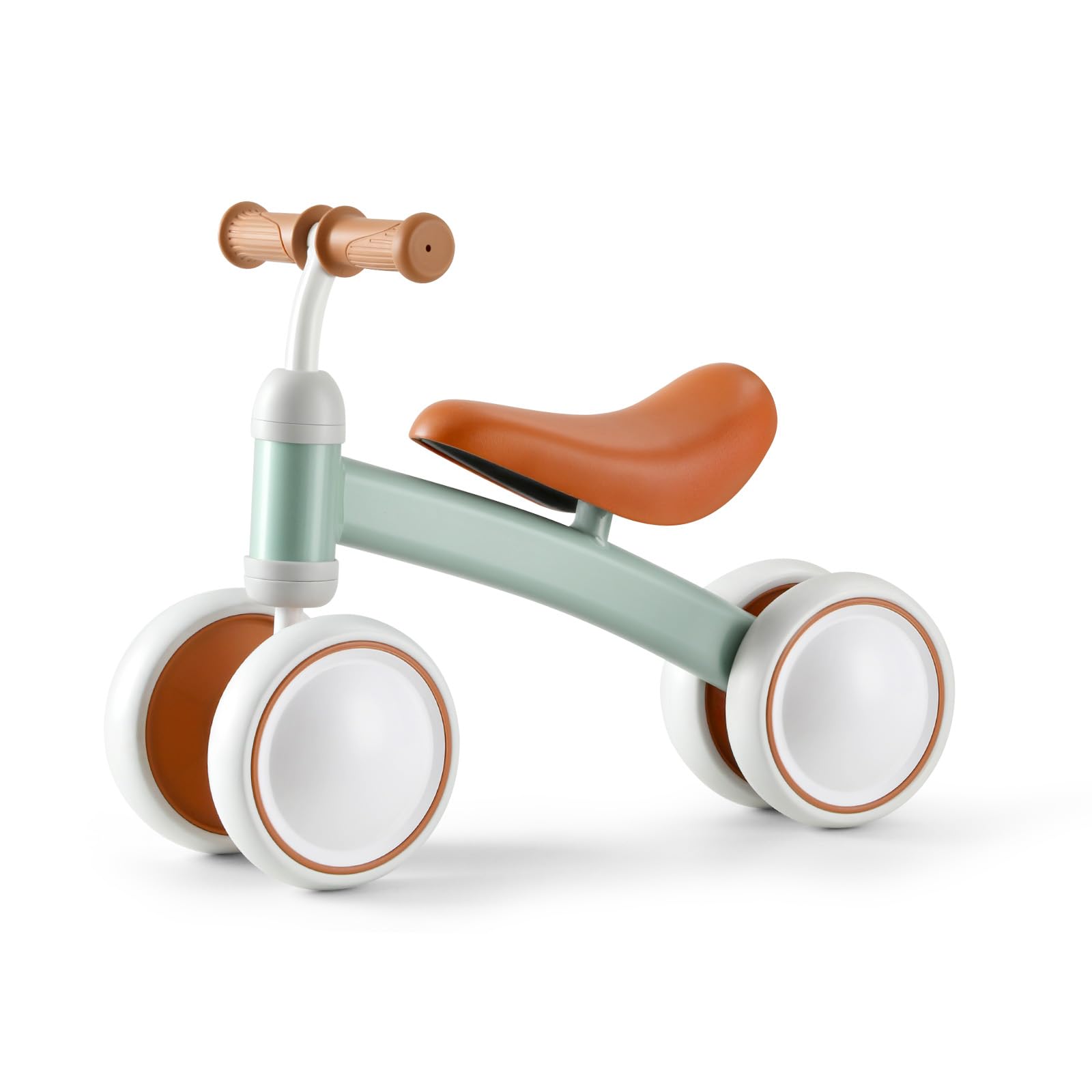 Baby Balance Bike for 1 Year Old Boys Girls, First Birthday Gift, 12-24 Months Toddler Bike, Toddler Balance Bike with 4 Silent Wheels, 1 Year Old Toys, Ride-on Toys, Children Walker No Pedal, Green