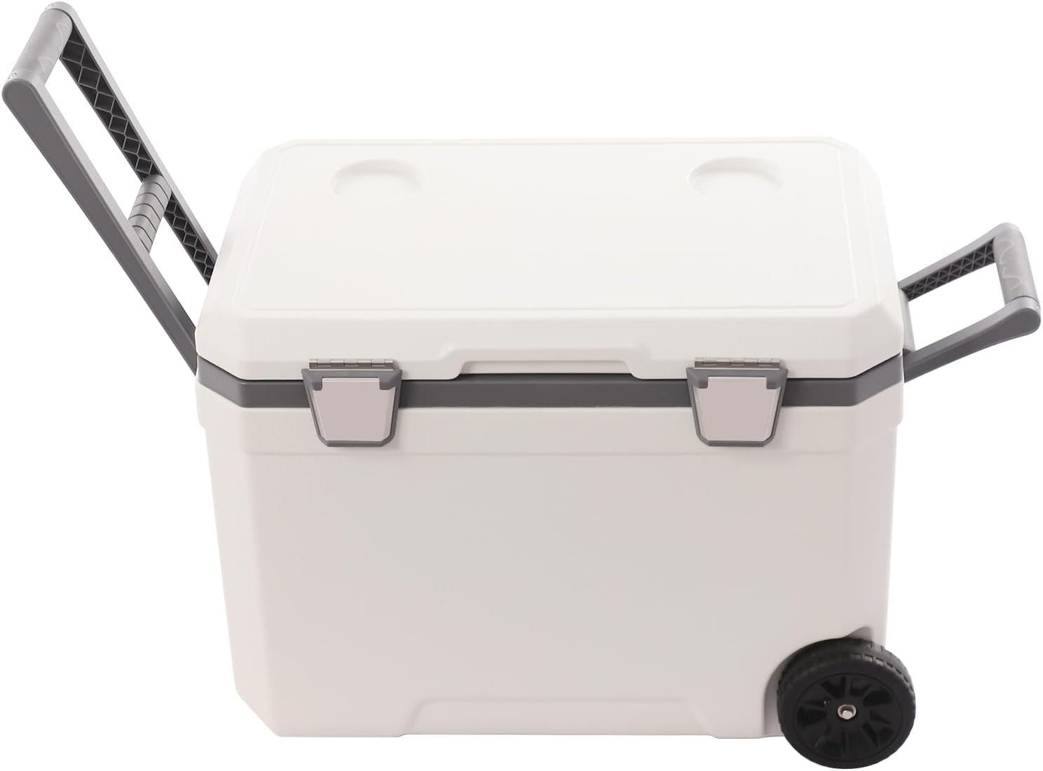 47 Quart Wheeled Hard Cooler with Handle Insulated Portable Ice Chest Box for Camping Beach Picnic Boating