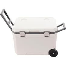 45L Cooler Box, Insulated Portable Cooler with Pull Rod & Wheels, Compact Insulated Ice Coolers for Hot or Cold Food and Drinks, Wheelded Freezer Boxs for Picnics, Camping