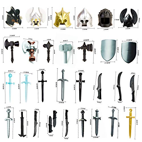 YIFAN 80Pieces Army Figure Toys Set for Boys Kids, Ancient Greek Roman Toy Weapons Pack for Buicling Brick Minifigures Including Toy Sword, Horses, Masks ,Compatible with Major Brand
