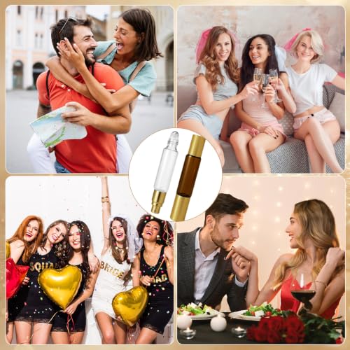 12 Pcs Double Ended 2-in-1 Perfume Roller & Spray Bottle,10ml Amber Glass Refillable Leakproof Travel Atomizer with Dual Head Roller Ball & Fine Mist Sprayer for Perfume,Cologne,Essential Oils by Generic - Used condition - Image 7