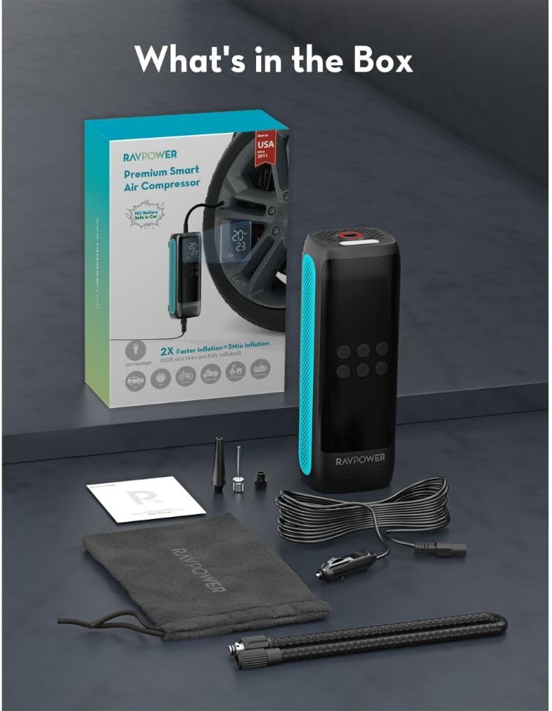 RAVPower Smart Air Compressor Box Contents