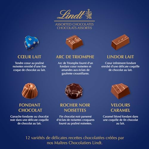 Lindt - Boîte PAYSAGE DE NOËL Assorti - Assortiment de Chocolats au Lait, Noirs et Blancs - Idéal pour Noël, 469g (Lot de 2)