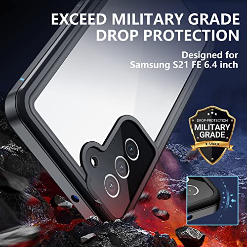 Nineasy For Samsung Galaxy S21 Fe Case Waterproof, 360° Full Body Protection With Built In Screen Protector Heavy Duty Shockproof Ip68 Underwater Protective Phone Case For Samsung S21 Fe 5G 6.4" 2022 #TOP3