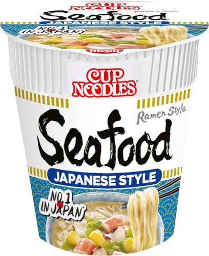 NISSIN Cup Noodles Kaisen Seafood Flavoured Instant Noodles, 75 g Pot (Pack of 8)