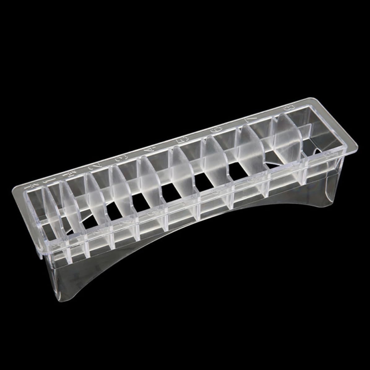 2 Pack Rectangular Clipper Guard Holder with Ten Grids, Ps Black