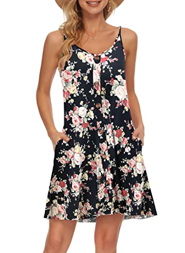 Robe dété à bretelles avec poches pratiques et boutons pour la plage
