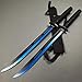 2 PCS Tactical Machetes, Tactical Fixed Blade Survival Katana Sword Set. for Camping, Collections, Gifts, Survival Tool Gear (Blue-A)