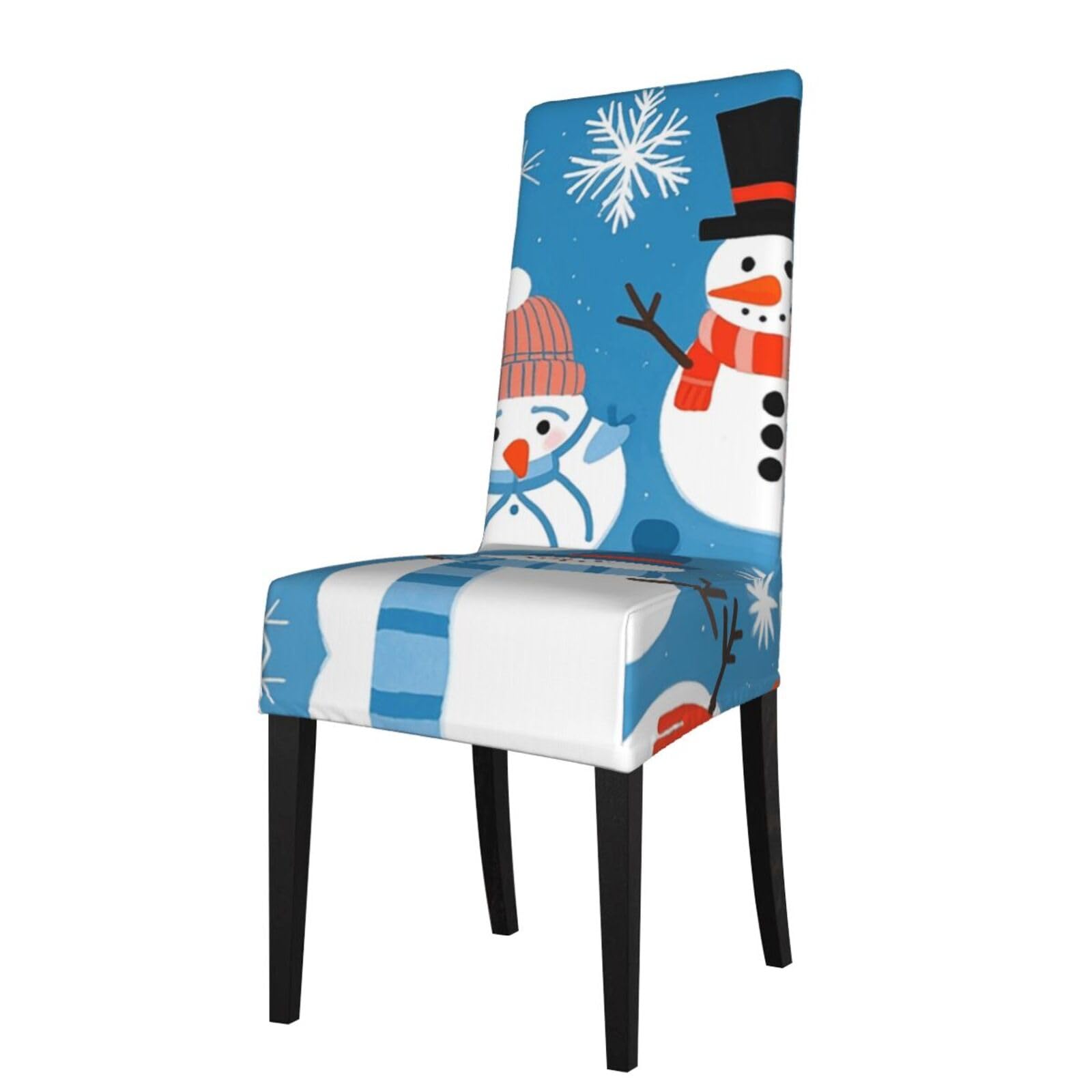 FodPand Snowman Dining Room Chair Cover Stretch Parsons Chair Slipcovers Removable Washable Chair Protectors Cover High Elastic Seat Protector for Home,Kitchen, Hotel, Banquet