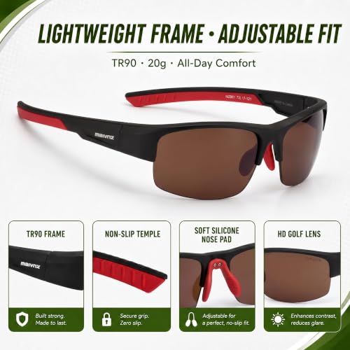Image of maivnz Golf Sunglasses for Men Women, Golf Ball Finder Glasses, UV400 | HD color-enhancing golf lens, anti-glare, lightweight TR90 frame, adjustable nose pads, impact-resistant, gift-ready box