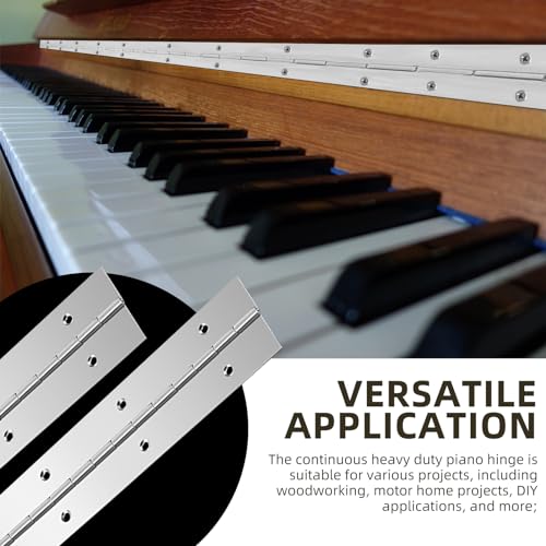 Gisafai 2 Pack 48 Inch Continuous Piano Hinges Heavy Duty Stainless Steel Piano Hinge Smooth Polished Folding Continuous Hinge, 0.04 Inch Leaf Thickness, 2 Open Width for Cabinet Door by Gisafai - Image 4