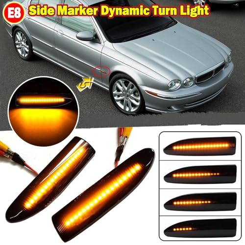 Intermitentes dinamicos luz LED señal giro Jaguar X-type 2002-2009 indicador lateral 4