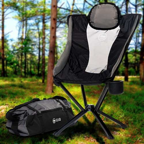 CLIQ Portable Chair - Lightweight Folding Chair for Camping - Supports 300 Lbs - Perfect for Outdoor Adventures