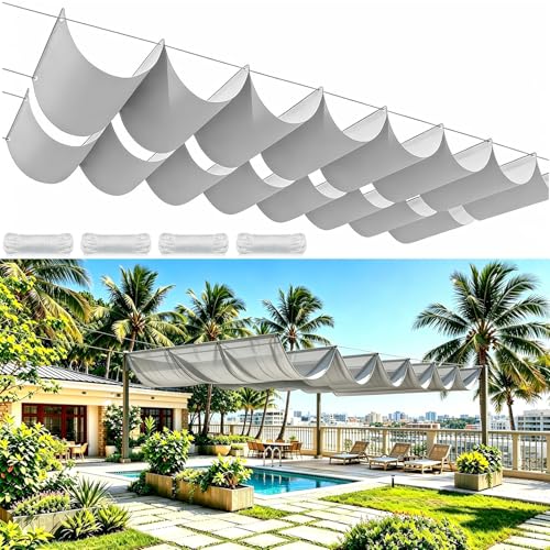 Voile d'ombrage rétractable imperméable et anti-UV 98% pour l'extérieur