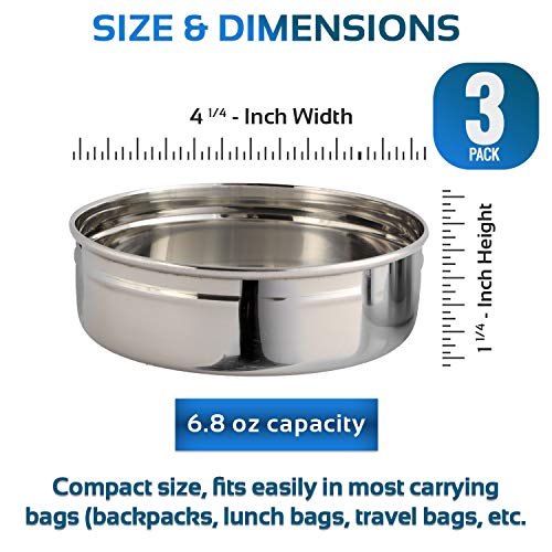 Image of Signoraware Executive Stainless Steel Small Lunch Box (200mlx3 | Set of 3 | Multicolour)