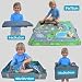 HECKBO 4-in-1 Auto Organizer und Spielteppich - Kinder Spielzeug-Aufbewahrungsbox - Faltbare Spielmatte mit Straßenmotiv - Sichere Befestigung im Auto, 91cm x 72cm
