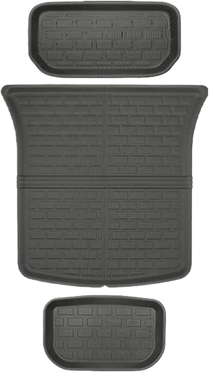 Car Floor Mats For Tesla For Model Y For Juniper 2025 2026 5 Seater Full Set Front Trunk Mat & Cargo Liner Car Rubber Carpet(Back sets 3pcs,RHD)