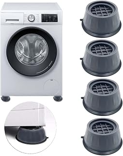 Lot de 4 pieds amortisseurs de vibrations pour machine à laver et sèche-linge - Coussinets anti-vibrations en caoutchouc antidérapants