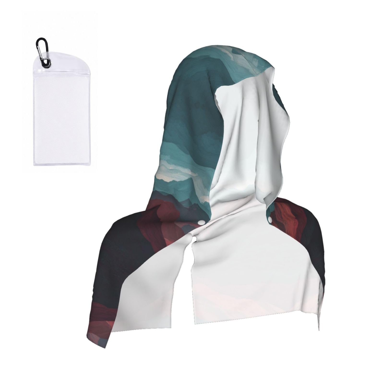 EZDLOWVBA Mountains Print 2 Pack Cooling Hoodie Towels,Sports Headscarf, Neck Wrap Scarf,Breathable Cooling Towel For Neck And Face, Travel, Swimming, Training