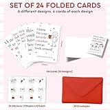 KATLADIZ 24 Packs Coworker Valentine Cards - Valentines Cards for Coworkers - The Office Valentines Day Card for Coworkers, Employees - 4.0''x 6.0'' Funny 6 Designs Card with Envelopes, Stickers