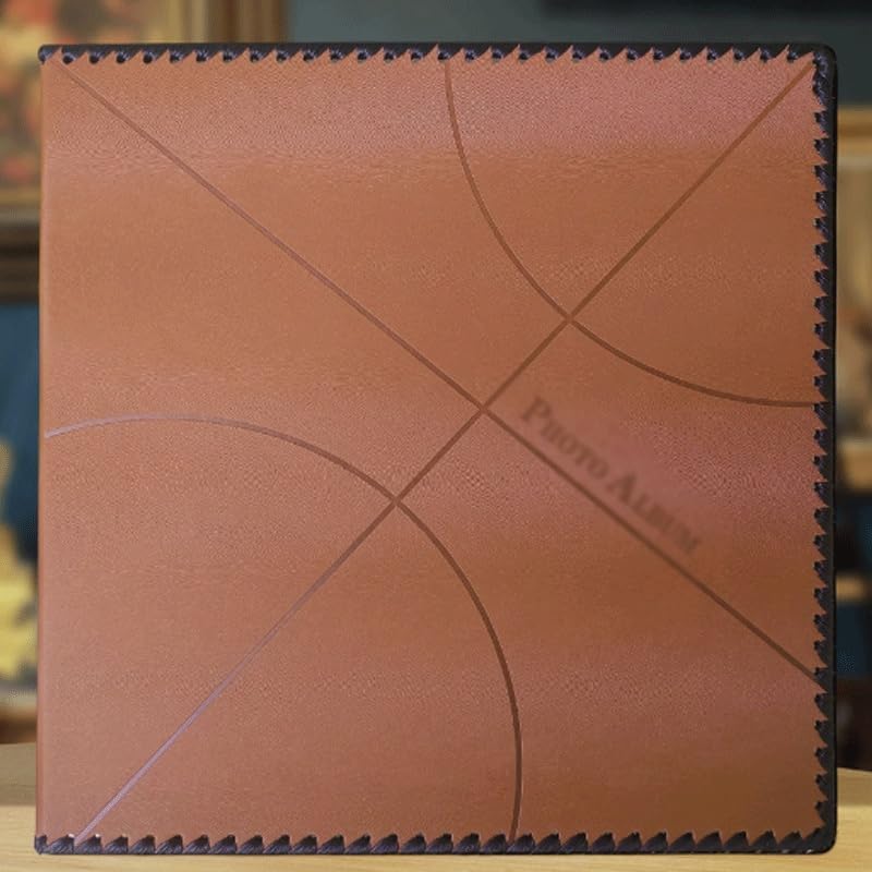 Leather Album Souvenir Book Brown Self Adhesive Film Coated