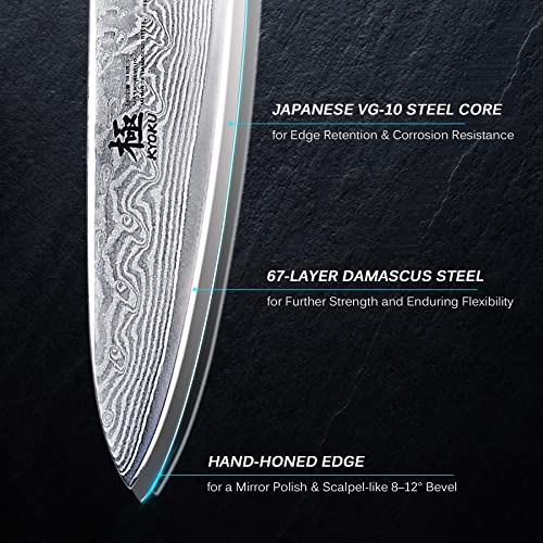 Kyoku Paring Knife - 3.5" - Shogun Series - Japanese Vg10 Steel Core Damascus Blade - With Sheath & Case #TOP2