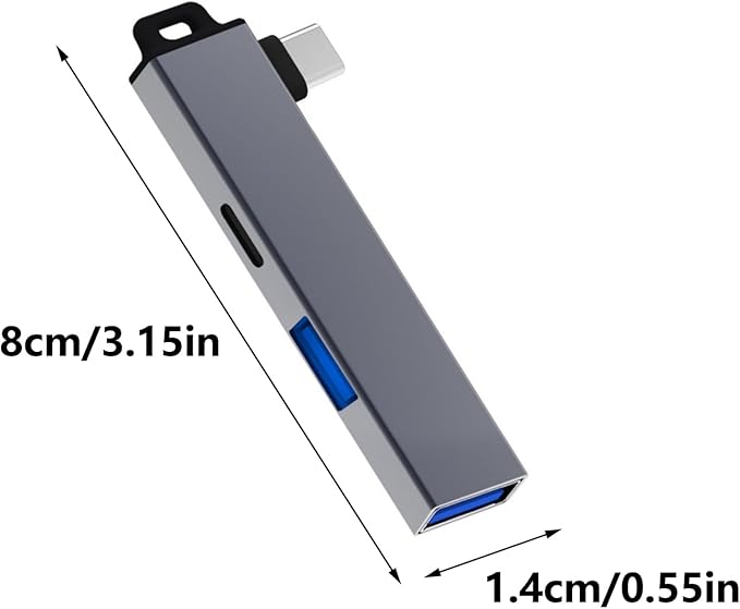 Hub USB C Multipuerto con USB 2.0 y 3.0 Color Plata miniatura 5
