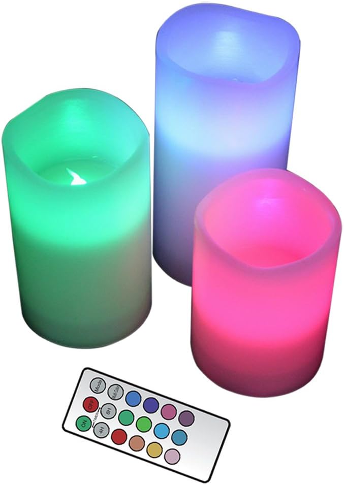 Yakii LED Flamless Wax Color Changing Candle
